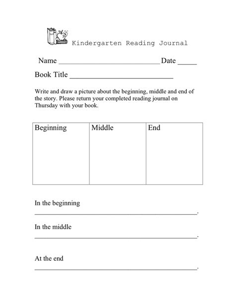 Kindergarten Reading Log Template In Word And Pdf Formats Page 3 Of 3