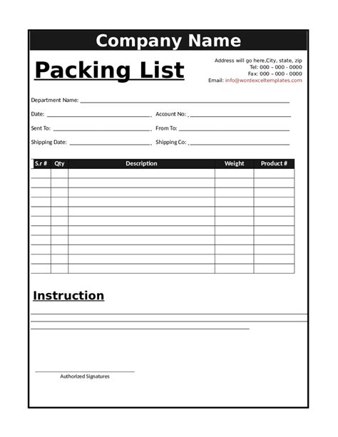 21 Free Packing List Template Word Excel Formats Creative Life