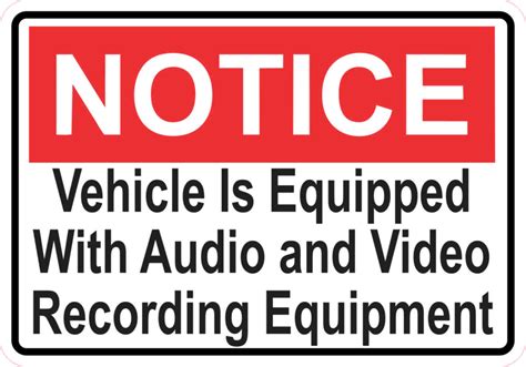 5in X 35in Notice Audio And Video Recording Sticker Vinyl Door Sign