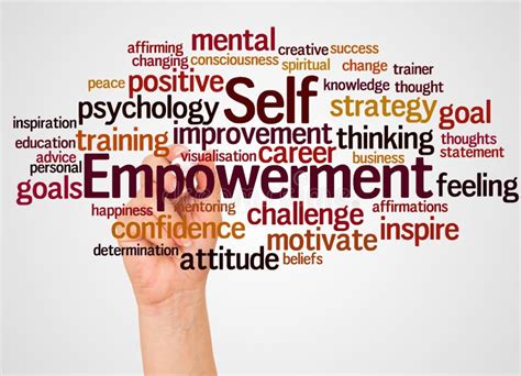 Self Empowerment Word Cloud And Hand With Marker Concept Stock