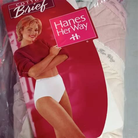 HANES HER WAY Cotton Briefs Panties Size 10 6 Multi Color Pastel 1997