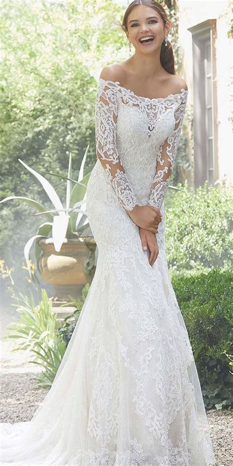 Trumpet Off The Shoulder Lace Wedding Dress With Long Sleeves Find