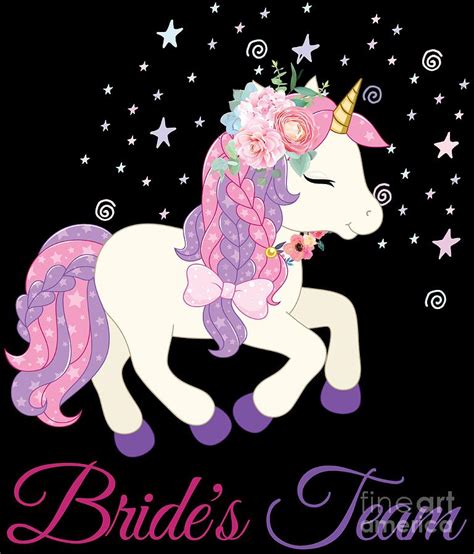 Funny Bachelorette Party Unicorn Brides Team Digital Art By
