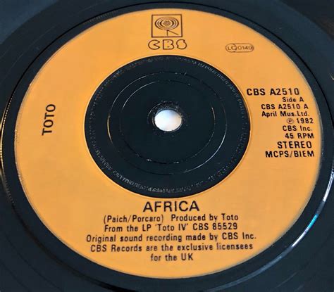 Toto Africa Framed Vinyl Record Etsy