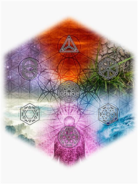 Platonic Solids With Metatrons Cube And Flower Of Life Smooth Hexagon