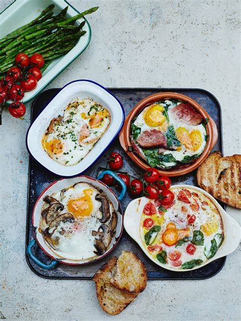 This page contains recipes using eggs. Baked Eggs - Lots of Ways | Egg Recipes | Jamie Oliver