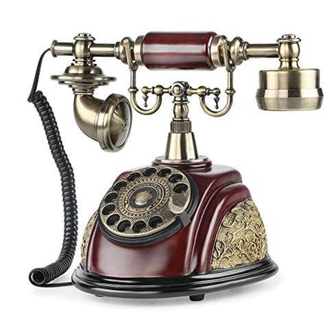 Lnc Retro Vintage Antique Style Rotary Dial Desk Telephone Phone Home