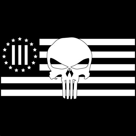 We The Three Punisher Flag Decal Rebel Decal
