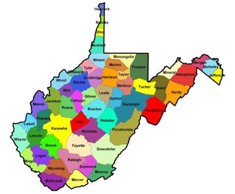 West Virginia State County Map Glossy Poster Picture Photo Etsy