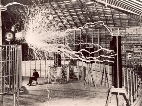 Tesla Coil Experiment 1899 Stock Image C0345133 Science Photo Library