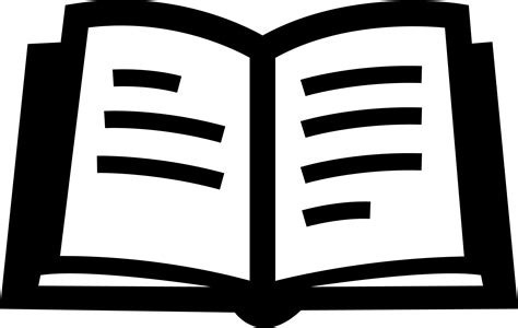 Download Open Book Icon Png Download Book Black And White Png Full