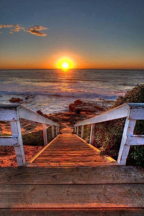 Beach Stairs Nature Beautiful Sunset Beautiful Landscapes