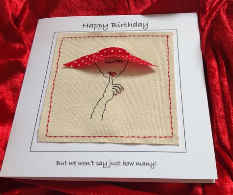 Unique Handmade Textile Birthday Card For Friend Husband Etsy