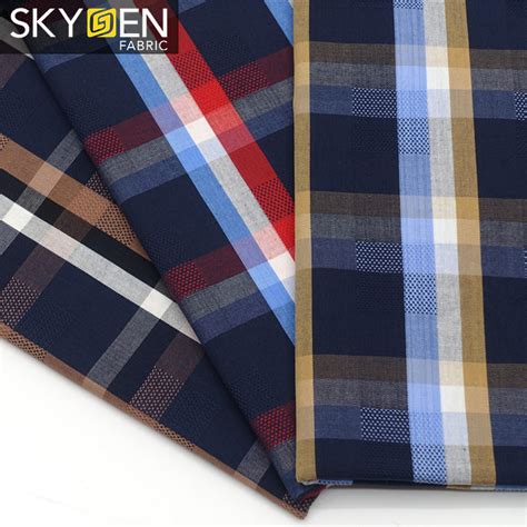 9i04 Cotton Woven Shirts Check Fabric Wholesale Shirt Fabric