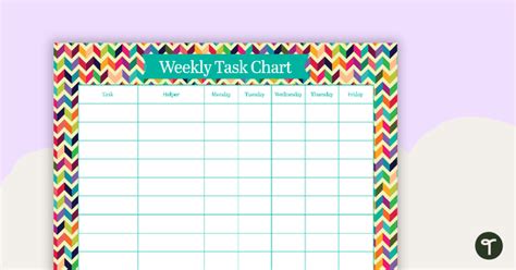 Bright Chevron Weekly Task Chart Teach Starter