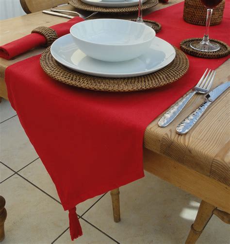 Cotton Collection Red Table Runner The Tablecloth Company