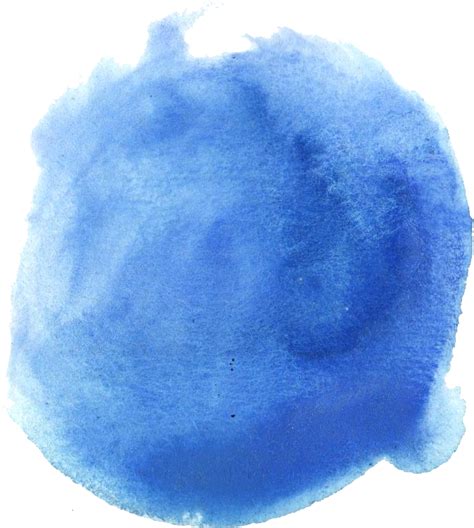 6 Blue Watercolor Circle Png Transparent