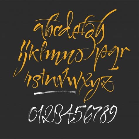 Handwritten Script Font Brush Font Uppercase Numbers Punctuation