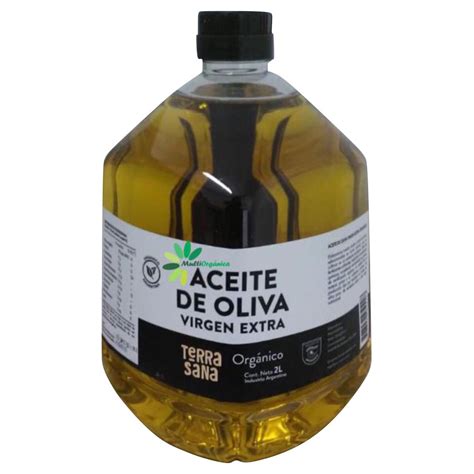 aceite de oliva orgánico extra virgen 2 lts terrasana multiorgánica