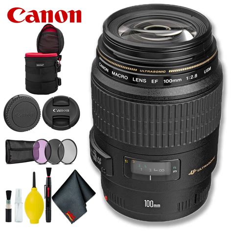Canon Ef 100mm F28 Macro Usm Lens Intl Model Wfilter Kit Case Bundle 82966214233 Ebay