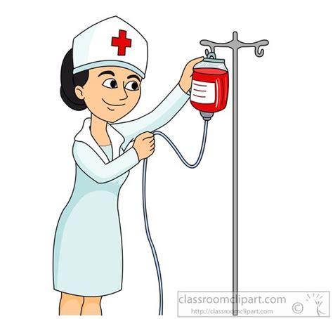 Medical Clipart Nurse At Hospital Setting Up Iv Drip Clipart 71588