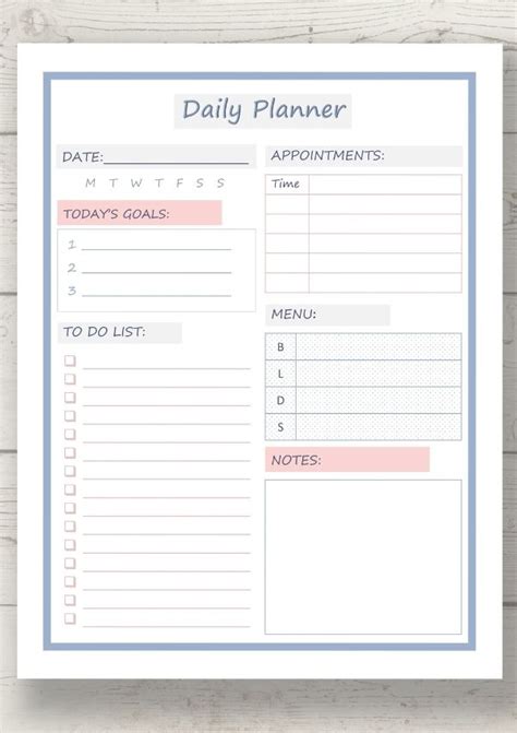 Free Printable Daily Planner Page Planning Calm From Chaos