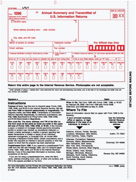 Free Printable 1096 Form Printable Forms Free Online