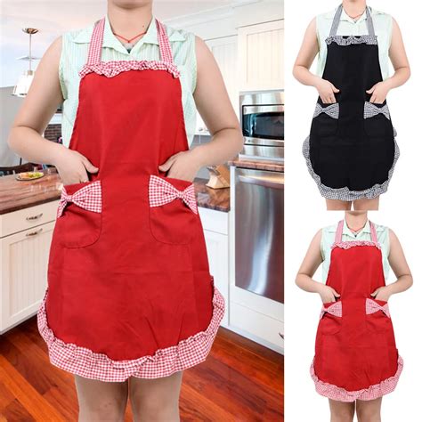 Lady Women Sweet Aprons Chefs Bib Comfy Cooking For Chef Home House Kitchen Use Restaurant