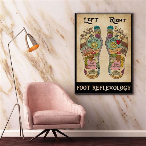 Massage Therapist Foot Reflexology Chart Health Poster Etsy