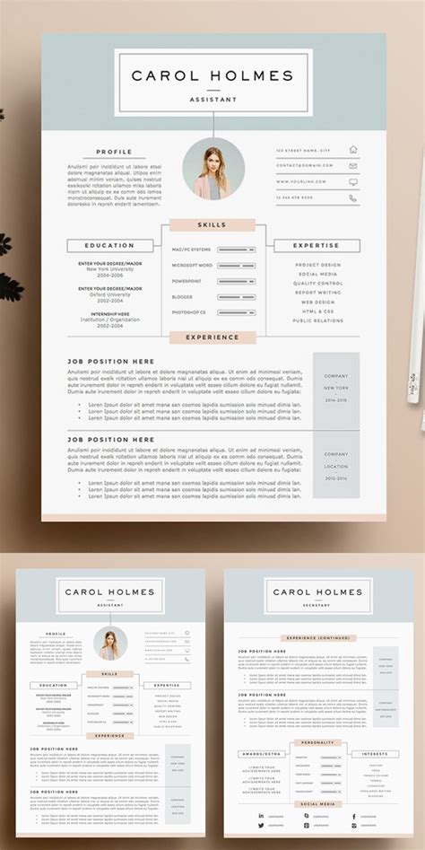 Creative Clean Resume Cv Templates Artofit