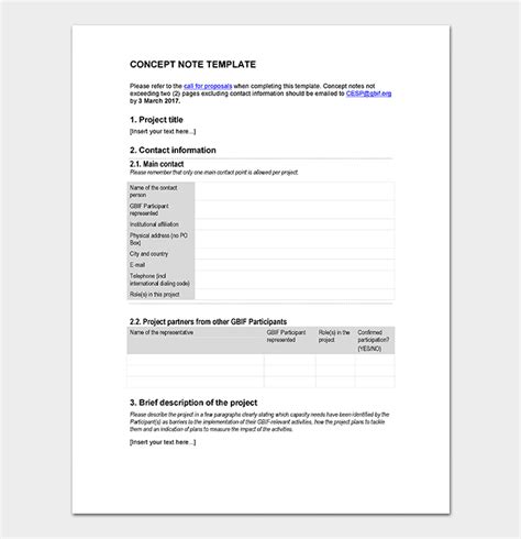 Sponsors want to fund projects that are likely to succeed, and part of your job in the concept. Concept Note Template - 22+ For (Word & PDF Format)