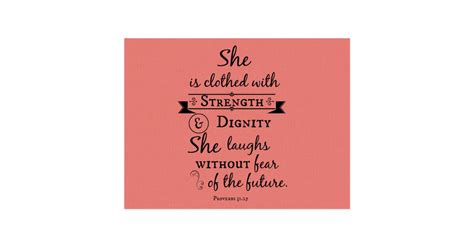 She Is Clothed In Strength And Dignity Bible Verse Postcard Zazzle