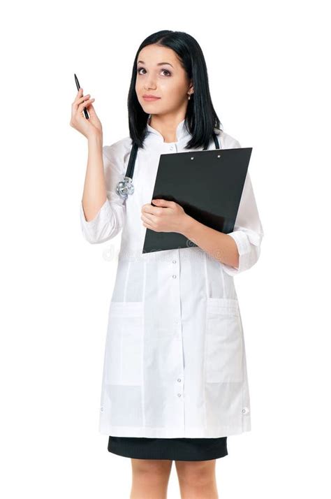 Female Doctor Holding A Clipboard Stock Image Image Of Clinic Expert
