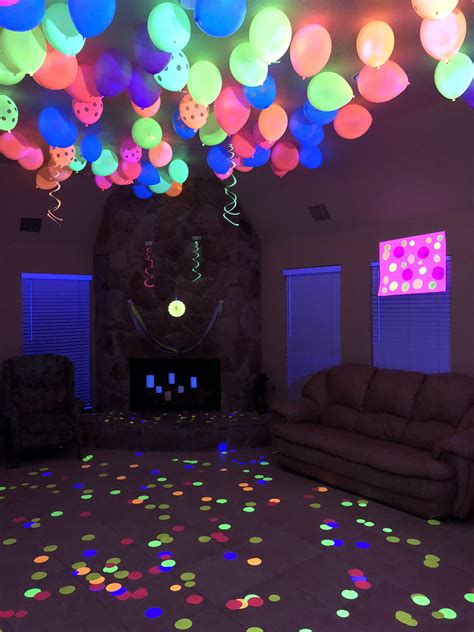 Black Light Party Ideas Neon Balloons From Amazon Neon Blacklight