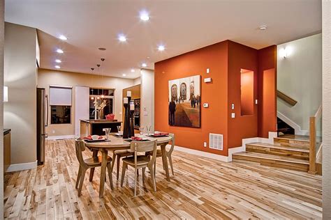 Orange And Grey Dining Room