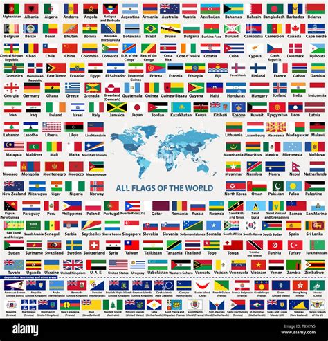 Alle Flaggen Der Welt Mit Namen Stock Vektorgrafiken Kaufen Alamy
