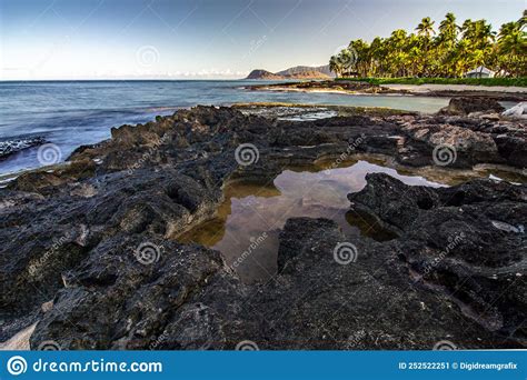 Secret Beach Morning In Oahu Hawaii Stock Image Image Of Olina Coast