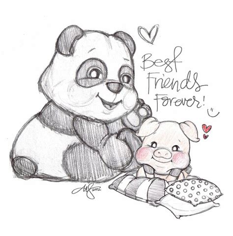 How well do you know your bff? bff panda | Aquarela