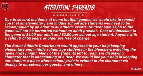 Attention Parents Butler Elementary