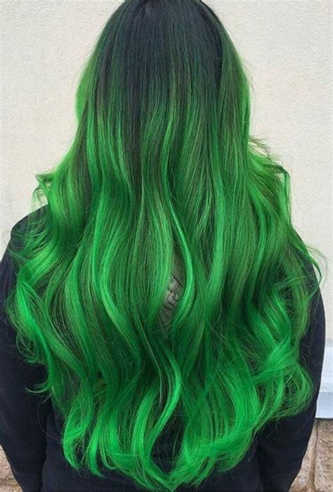 Neon blue and green hair. 76 Stunning Green Hair Ideas That Are Mind Blowing