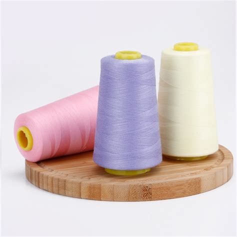 100 Polyester Smooth Silicone Oil Sewing Thread 40s2 3000 Yrds Solid