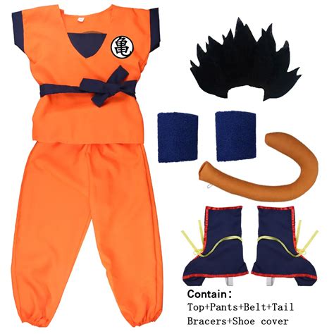 Anime Dragon Ball Z Suit Clothes Son Goku Cosplay Costume Full Set For