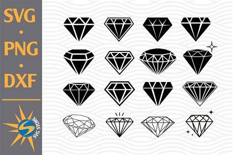 Diamond Svg Png Dxf Digital Files Include By Svgstoreshop Thehungryjpeg