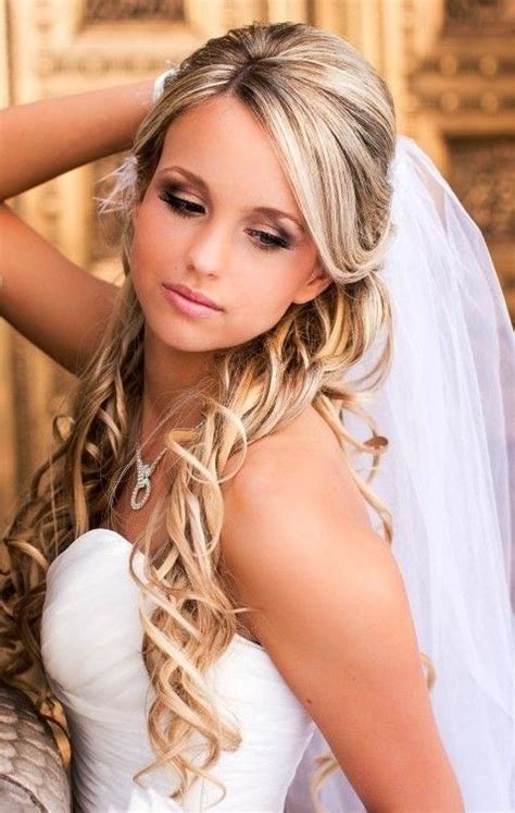 If you're going to wear the veil for all of your special day, use the pin curl method to keep even the longest veil in place. Image result for wedding down hairstyles with veil ...