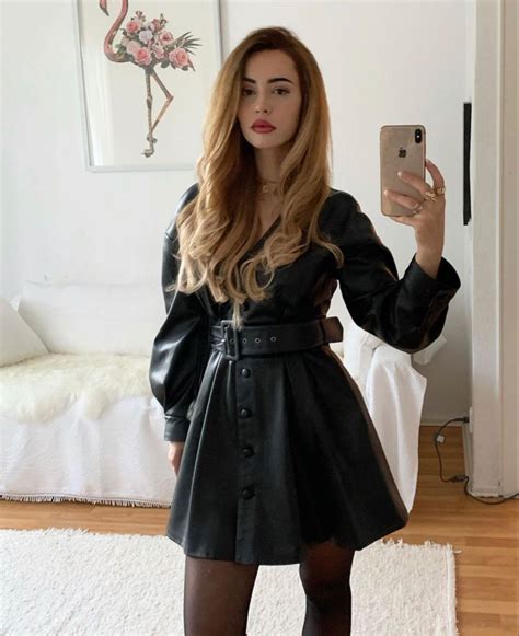 Ilira Gashi Fashion Leather Skirt Female Artists