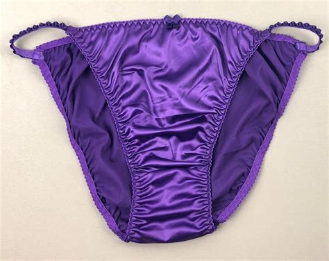 satin string bikini panty purple etsy denmark