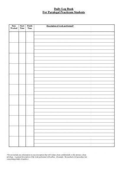 Looking for internship daily activity report sample with sales samples plus? Daily Log Templates | 15+ Free Printable Word, Excel & PDF ...