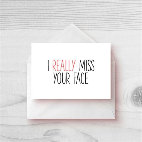 I Really Miss Your Face Greeting Card By Greybunnypaperie