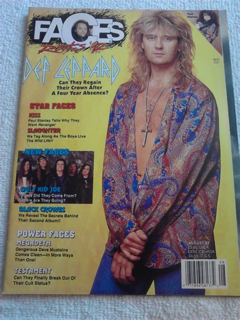 faces rocks [magazine] volume 11 number 11 august 1992 def leppard s joe elliott on cover