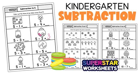 Subtract From 5 Or Less Worksheets For Preschool And Kindergarten K5